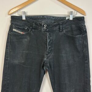 Diesel Men's Viker R-Box Black Washed Stretch Straight Leg Jeans W34 L32 Italy